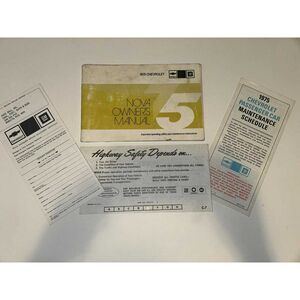 1975 Chevrolet Nova Owners Manual Original + more